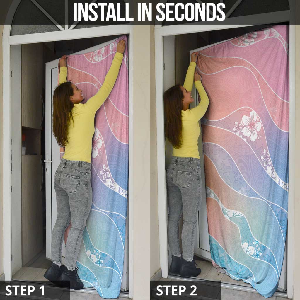 Aloha Hawaii Floral Tapa Door Cover Patchwork Pastel Candy - Polynesian Pride