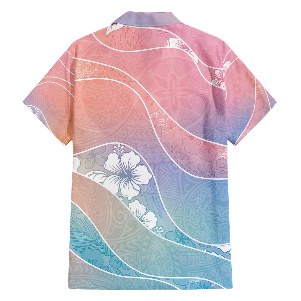 Aloha Hawaii Floral Tapa Family Matching Long Sleeve Bodycon Dress and Hawaiian Shirt Patchwork Pastel Candy - Polynesian Pride