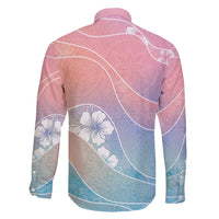 Aloha Hawaii Floral Tapa Family Matching Long Sleeve Bodycon Dress and Hawaiian Shirt Patchwork Pastel Candy - Polynesian Pride