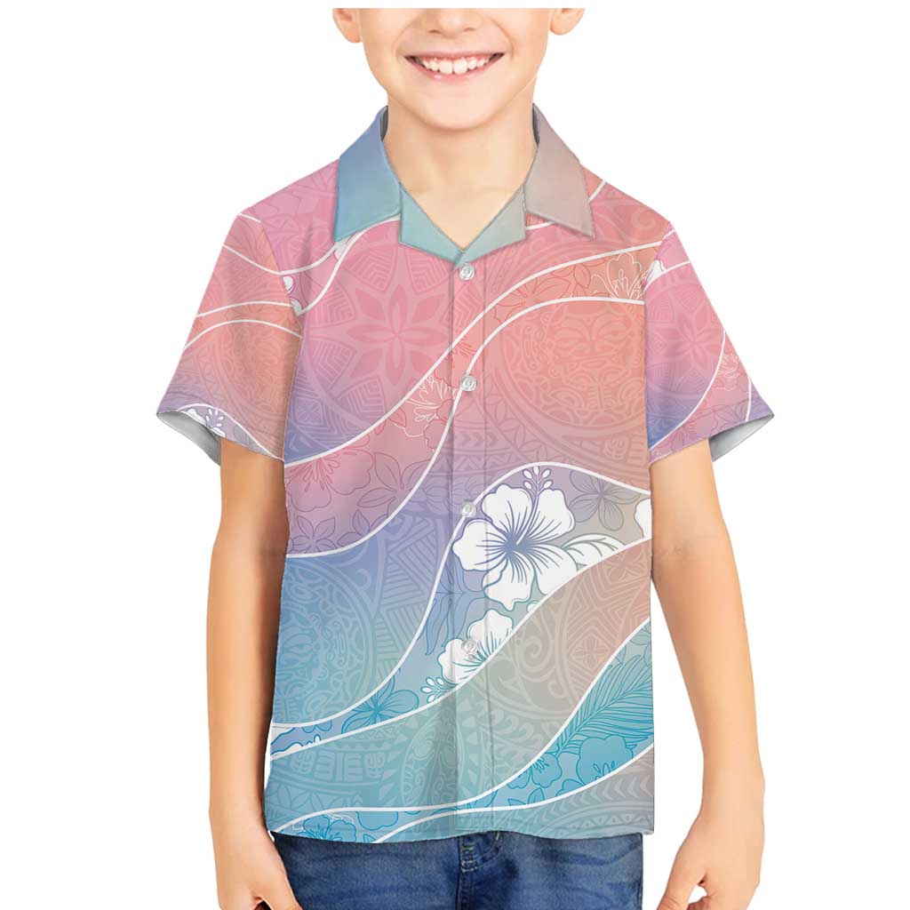 Aloha Hawaii Floral Tapa Family Matching Mermaid Dress and Hawaiian Shirt Patchwork Pastel Candy - Polynesian Pride