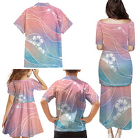 Aloha Hawaii Floral Tapa Family Matching Puletasi and Hawaiian Shirt Patchwork Pastel Candy LT7 - Polynesian Pride