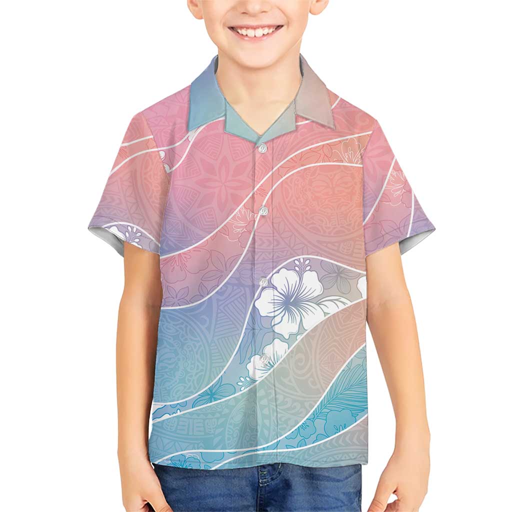 Aloha Hawaii Floral Tapa Family Matching Puletasi and Hawaiian Shirt Patchwork Pastel Candy LT7 Son's Shirt Pastel - Polynesian Pride