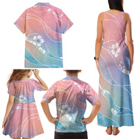 Aloha Hawaii Floral Tapa Family Matching Tank Maxi Dress and Hawaiian Shirt Patchwork Pastel Candy - Polynesian Pride