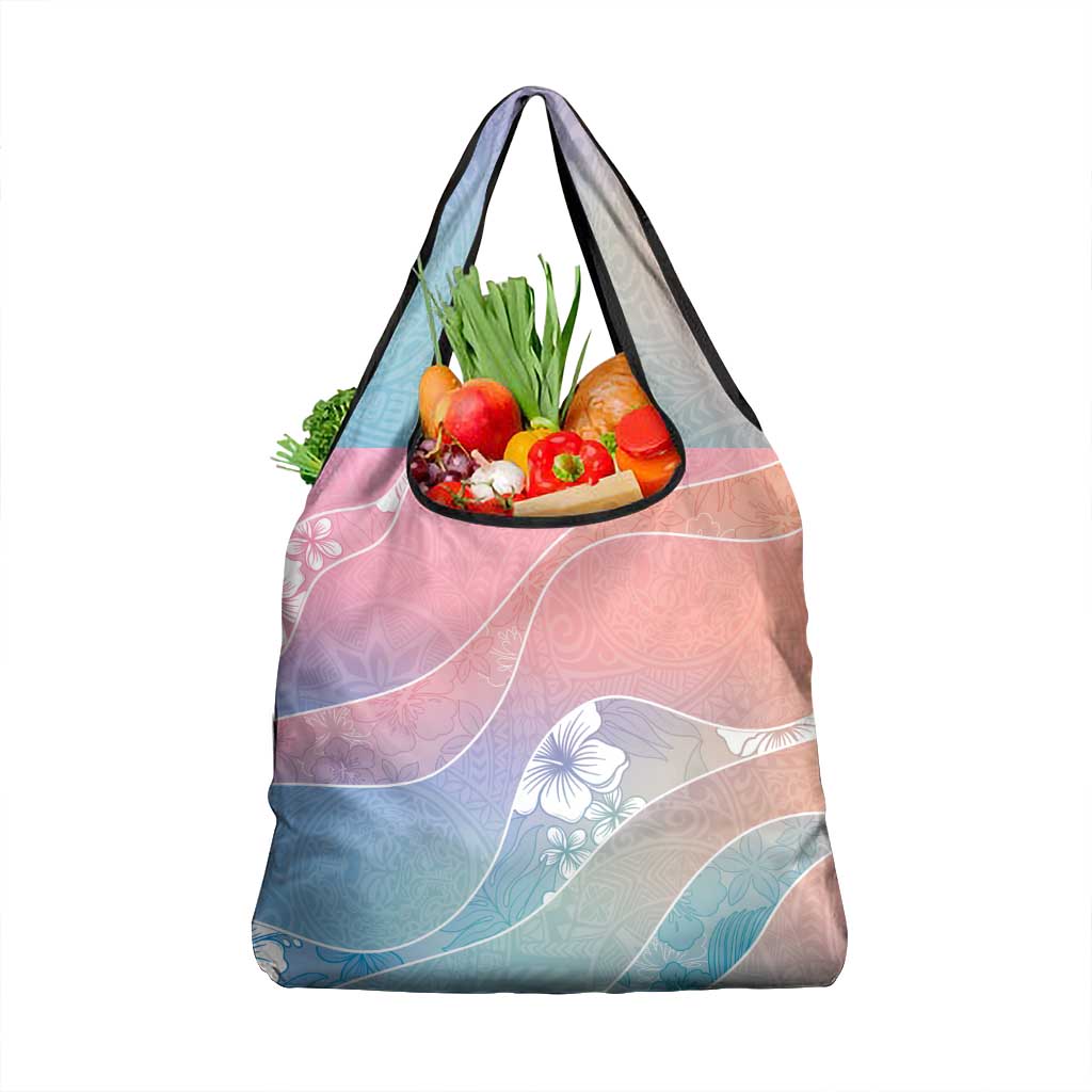 Aloha Hawaii Floral Tapa Grocery Bag Patchwork Pastel Candy - Polynesian Pride