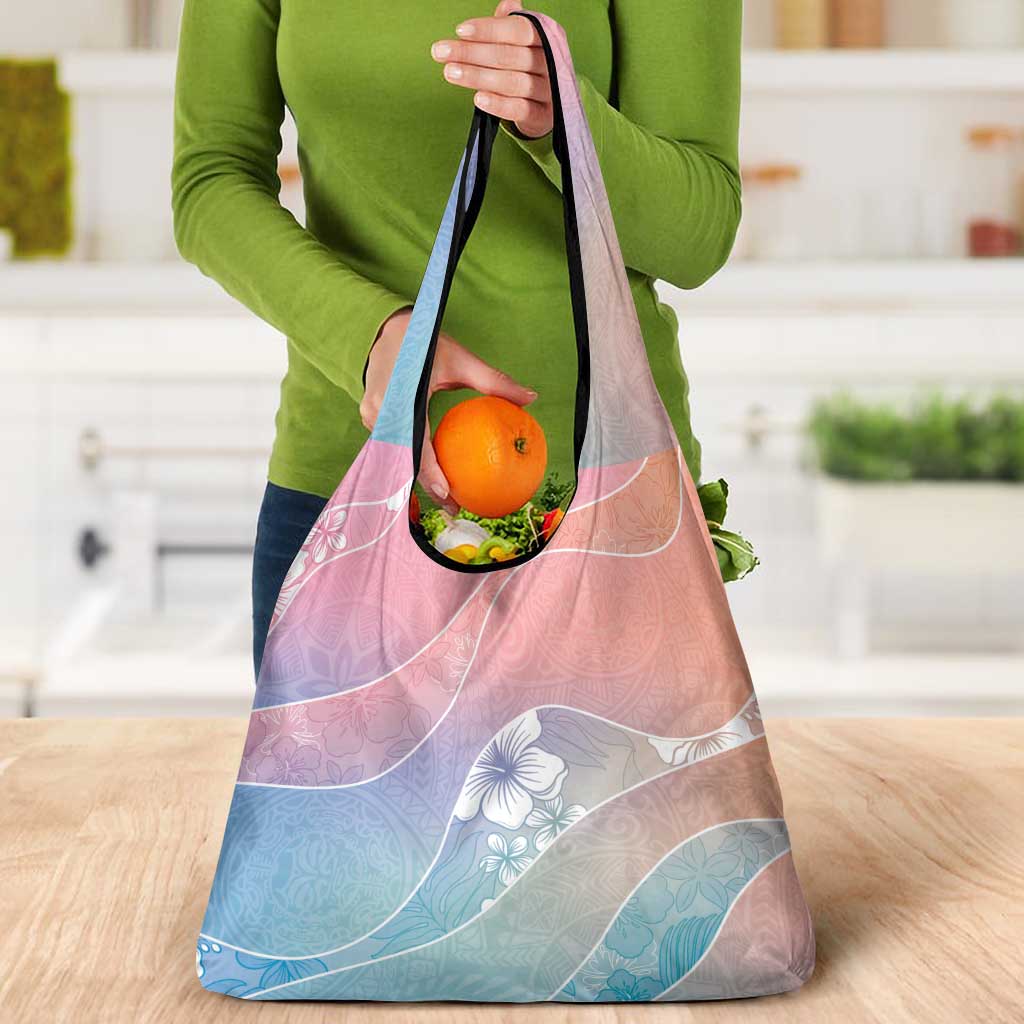 Aloha Hawaii Floral Tapa Grocery Bag Patchwork Pastel Candy - Polynesian Pride