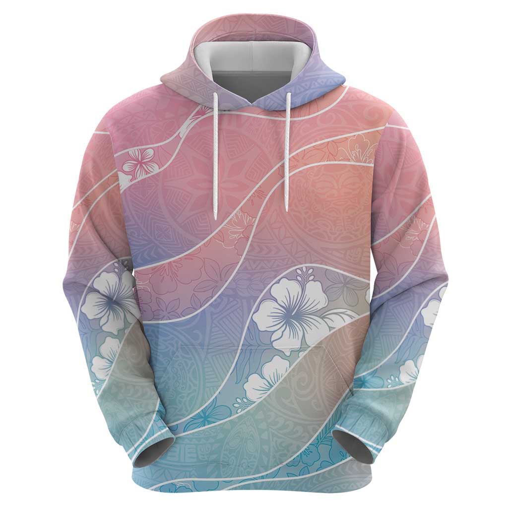 Aloha Hawaii Floral Tapa Hoodie Patchwork Pastel Candy - Polynesian Pride