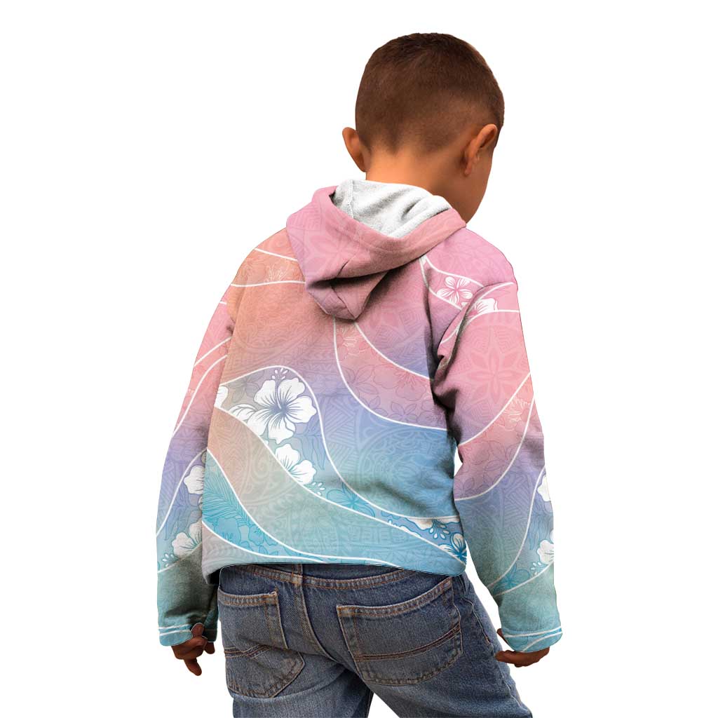 Aloha Hawaii Floral Tapa Kid Hoodie Patchwork Pastel Candy - Polynesian Pride