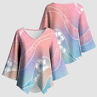 Aloha Hawaii Floral Tapa Kimono Sleeve Blouse Patchwork Pastel Candy - Polynesian Pride
