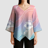 Aloha Hawaii Floral Tapa Kimono Sleeve Blouse Patchwork Pastel Candy - Polynesian Pride