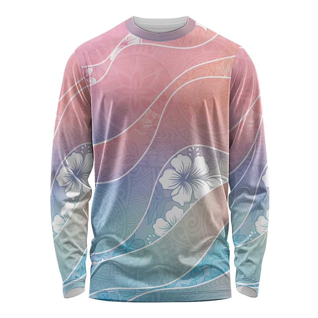 Aloha Hawaii Floral Tapa Long Sleeve Shirt Patchwork Pastel Candy - Polynesian Pride