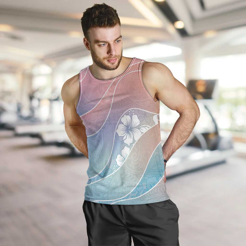 Aloha Hawaii Floral Tapa Men Tank Top Patchwork Pastel Candy - Polynesian Pride