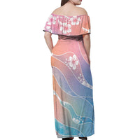 Aloha Hawaii Floral Tapa Off Shoulder Maxi Dress Patchwork Pastel Candy - Polynesian Pride