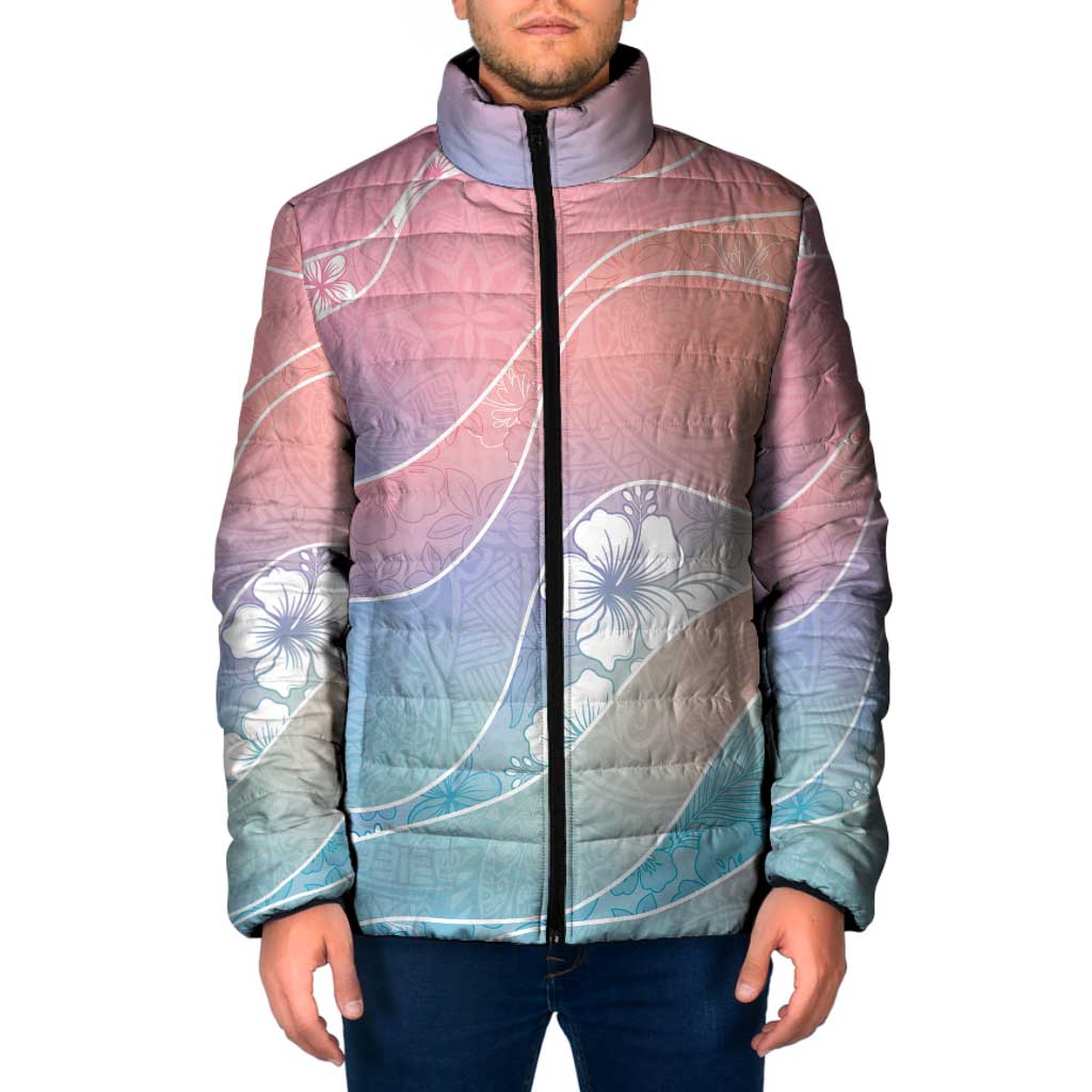 Aloha Hawaii Floral Tapa Padded Jacket Patchwork Pastel Candy - Polynesian Pride