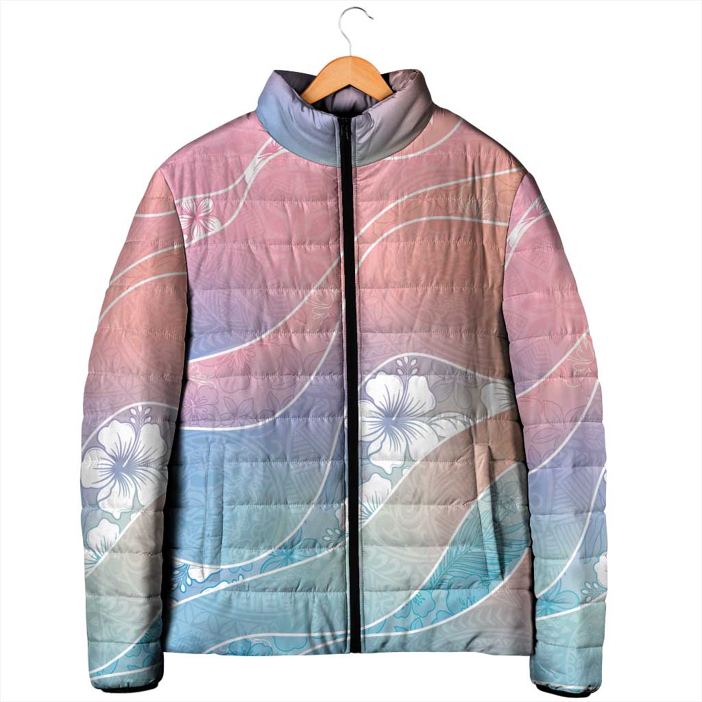 Aloha Hawaii Floral Tapa Padded Jacket Patchwork Pastel Candy - Polynesian Pride