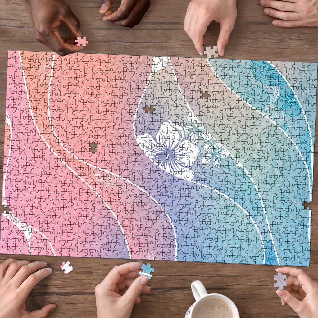 Aloha Hawaii Floral Tapa Puzzle Patchwork Pastel Candy - Polynesian Pride