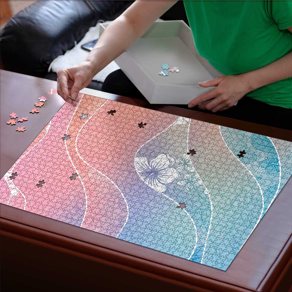 Aloha Hawaii Floral Tapa Puzzle Patchwork Pastel Candy - Polynesian Pride