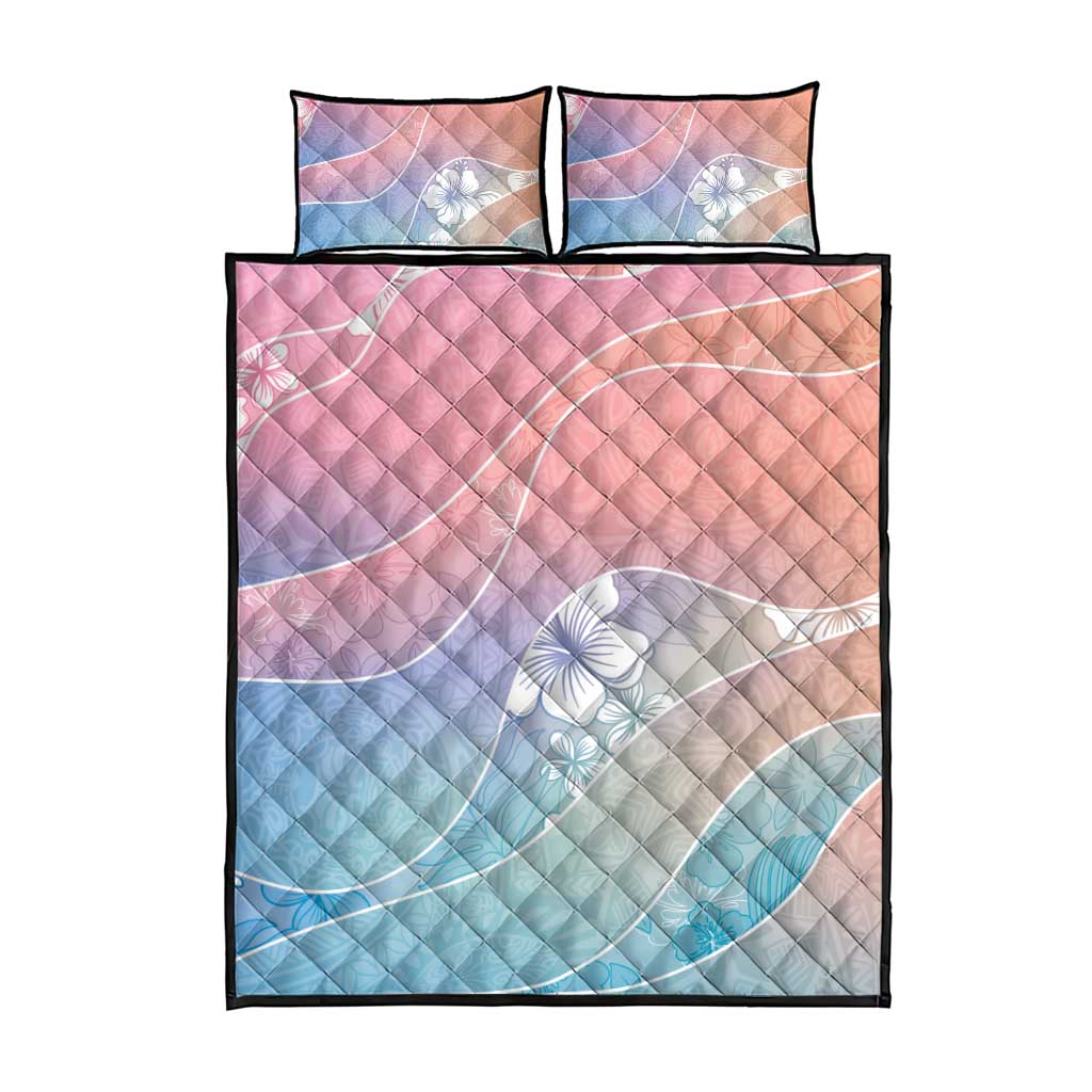 Aloha Hawaii Floral Tapa Quilt Bed Set Patchwork Pastel Candy - Polynesian Pride
