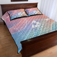 Aloha Hawaii Floral Tapa Quilt Bed Set Patchwork Pastel Candy - Polynesian Pride