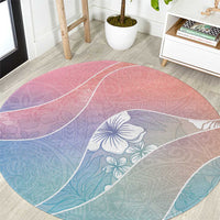 Aloha Hawaii Floral Tapa Round Carpet Patchwork Pastel Candy - Polynesian Pride