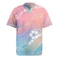 Aloha Hawaii Floral Tapa Rugby Jersey Patchwork Pastel Candy - Polynesian Pride
