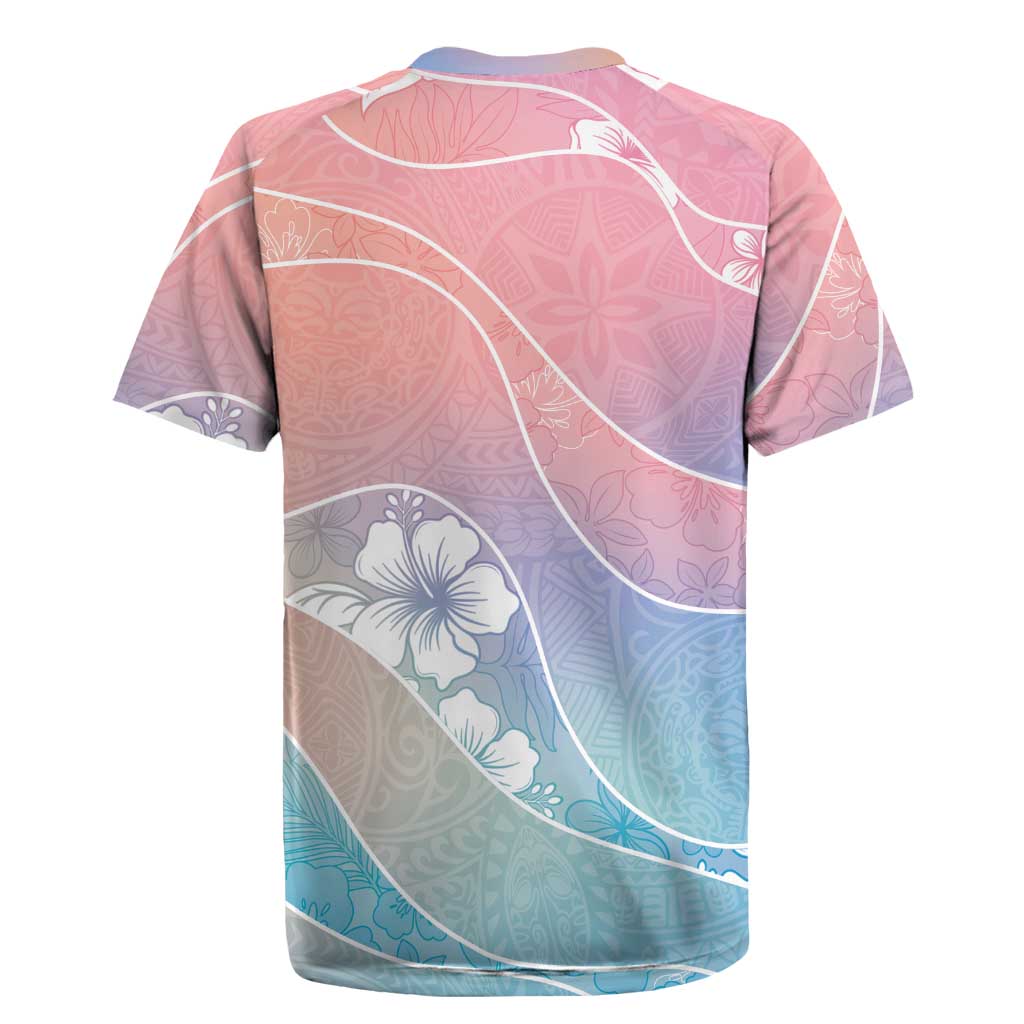 Aloha Hawaii Floral Tapa Rugby Jersey Patchwork Pastel Candy - Polynesian Pride