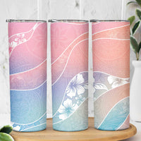 Aloha Hawaii Floral Tapa Skinny Tumbler Patchwork Pastel Candy - Polynesian Pride