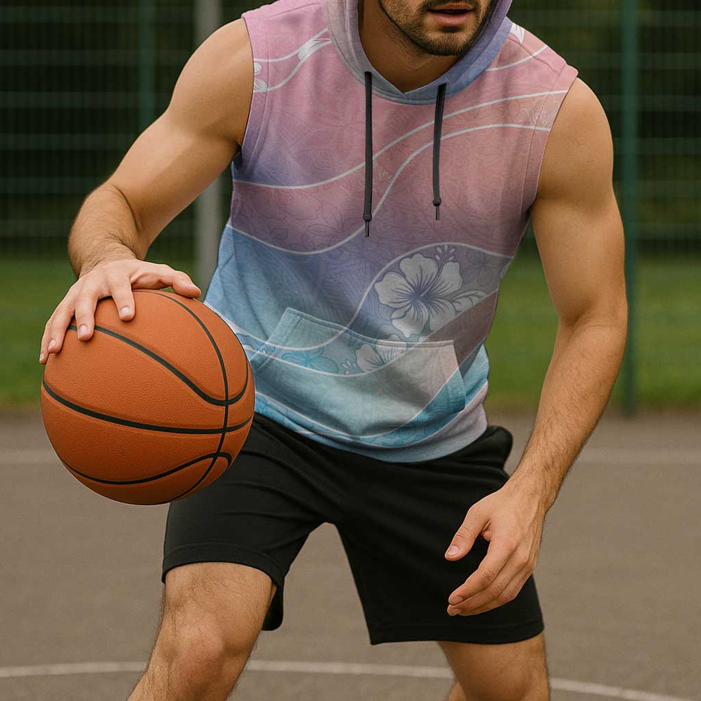 Aloha Hawaii Floral Tapa Sleeveless Hoodie Patchwork Pastel Candy - Polynesian Pride