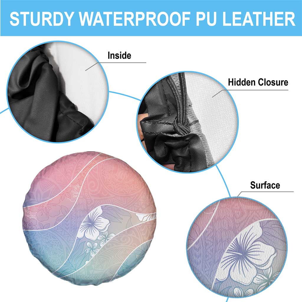 Aloha Hawaii Floral Tapa Spare Tire Cover Patchwork Pastel Candy - Polynesian Pride