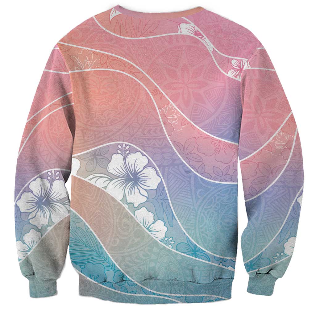 Aloha Hawaii Floral Tapa Sweatshirt Patchwork Pastel Candy - Polynesian Pride