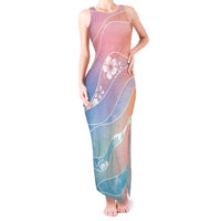 Aloha Hawaii Floral Tapa Tank Maxi Dress Patchwork Pastel Candy - Polynesian Pride
