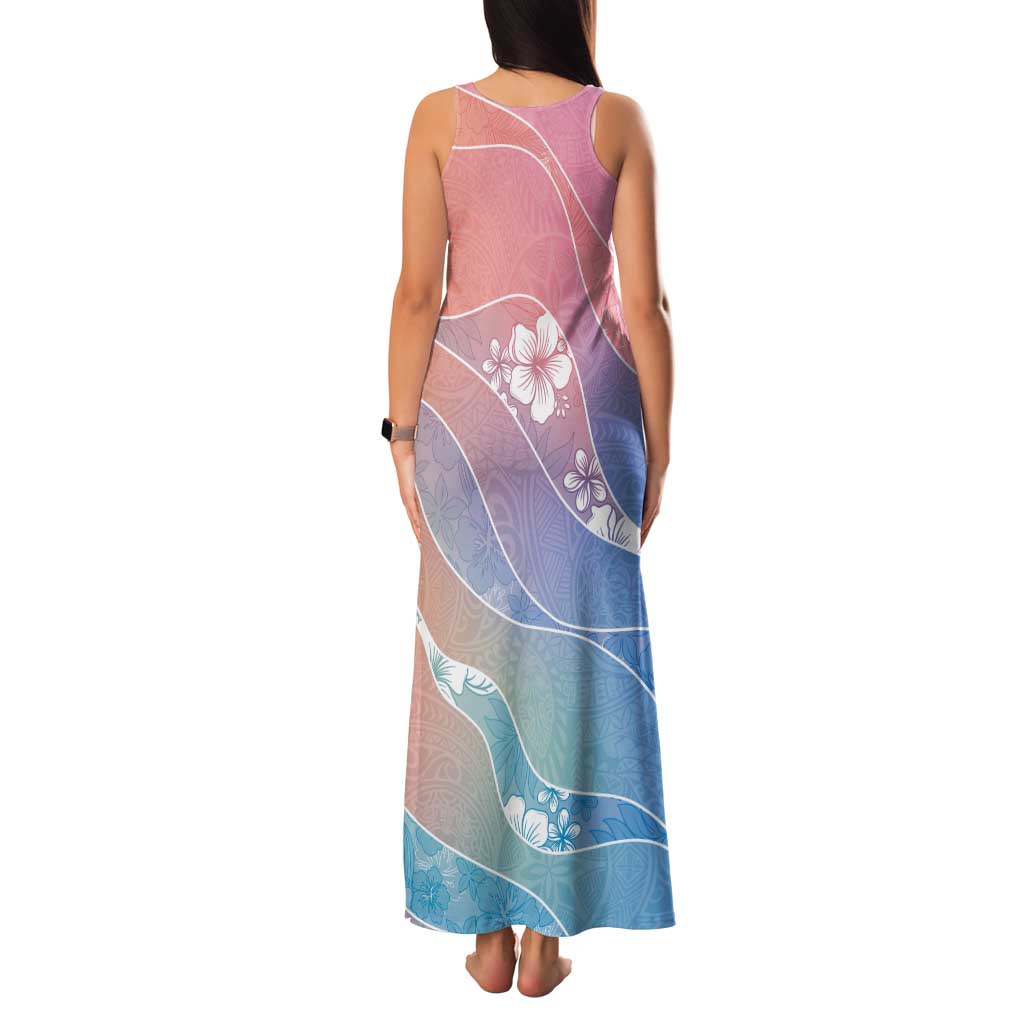 Aloha Hawaii Floral Tapa Tank Maxi Dress Patchwork Pastel Candy - Polynesian Pride
