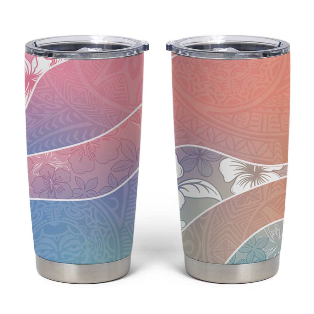 Aloha Hawaii Floral Tapa Tumbler Cup Patchwork Pastel Candy - Polynesian Pride