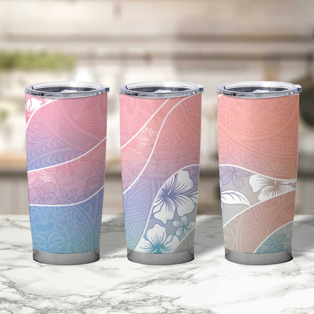 Aloha Hawaii Floral Tapa Tumbler Cup Patchwork Pastel Candy - Polynesian Pride
