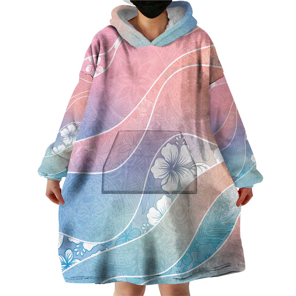 Aloha Hawaii Floral Tapa Wearable Blanket Hoodie Patchwork Pastel Candy - Polynesian Pride