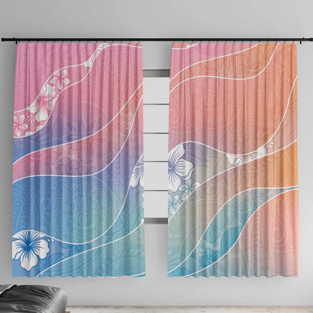 Aloha Hawaii Floral Tapa Window Curtain Patchwork Pastel Candy - Polynesian Pride