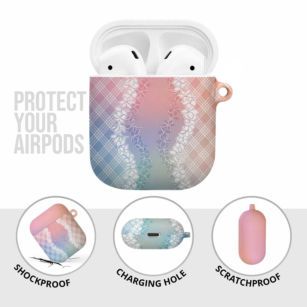 Hawaii Aloha Plumeria Lei Pastel Candy Palaka AirPods Case - Polynesian Pride