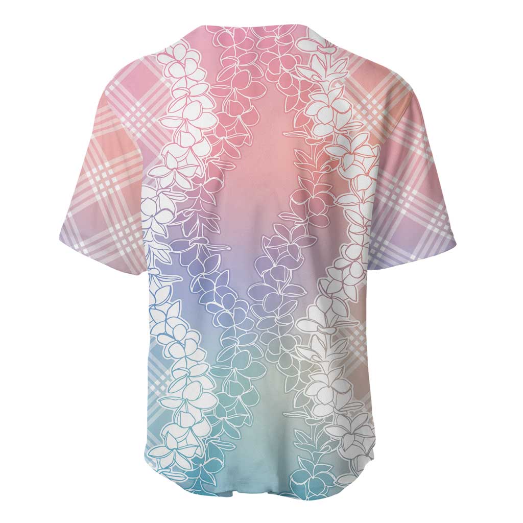 Hawaii Aloha Plumeria Lei Pastel Candy Palaka Baseball Jersey - Polynesian Pride