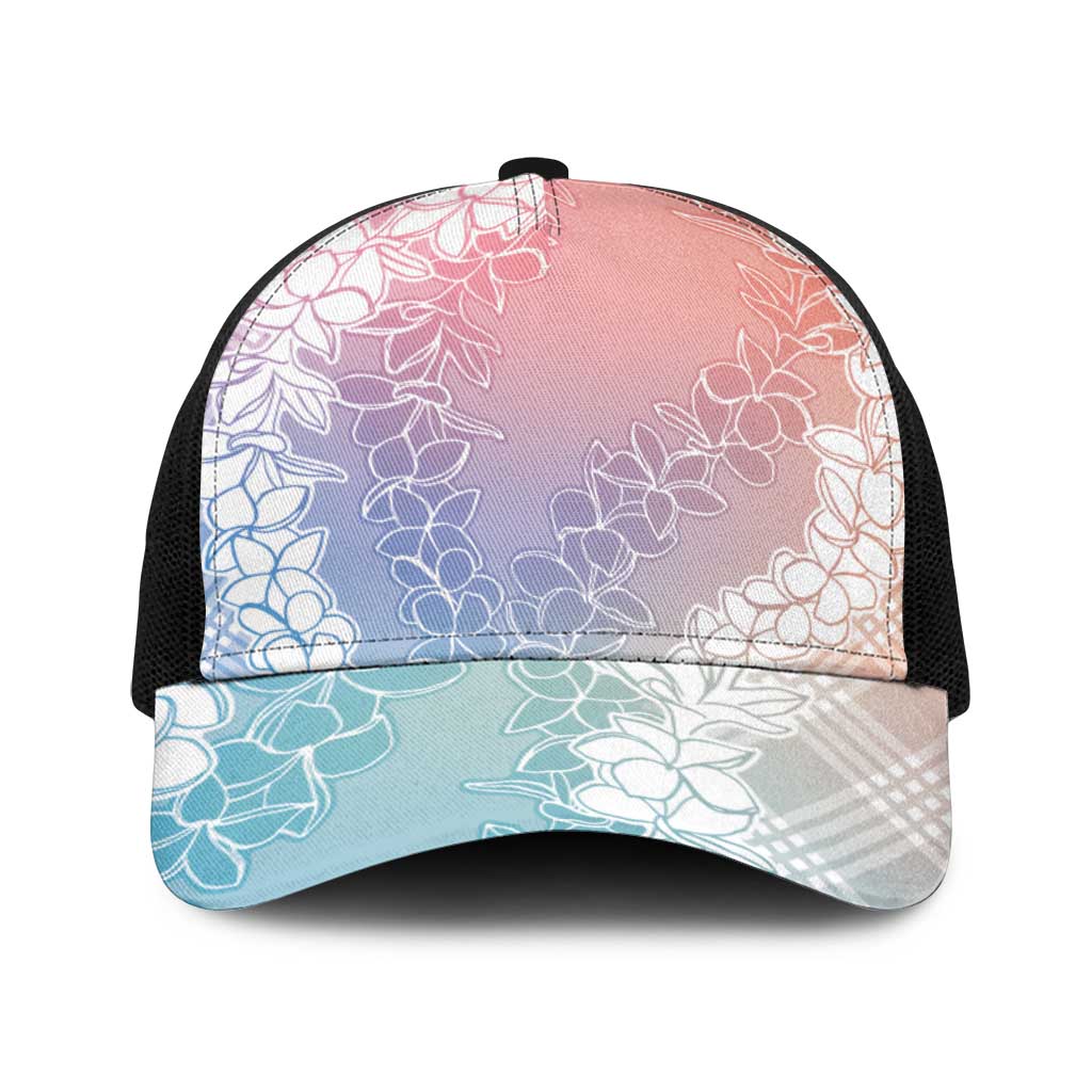 Hawaii Aloha Plumeria Lei Pastel Candy Palaka Baseball Net Cap - Polynesian Pride