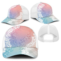 Hawaii Aloha Plumeria Lei Pastel Candy Palaka Baseball Net Cap - Polynesian Pride