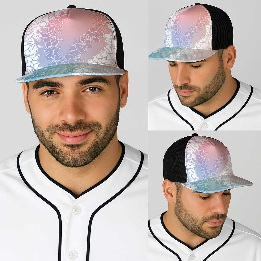 Hawaii Aloha Plumeria Lei Pastel Candy Palaka Baseball Net Cap - Polynesian Pride