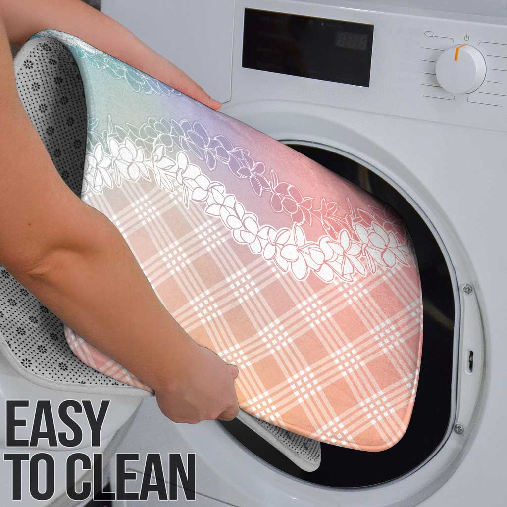 Hawaii Aloha Plumeria Lei Pastel Candy Palaka Bathroom Set - Polynesian Pride