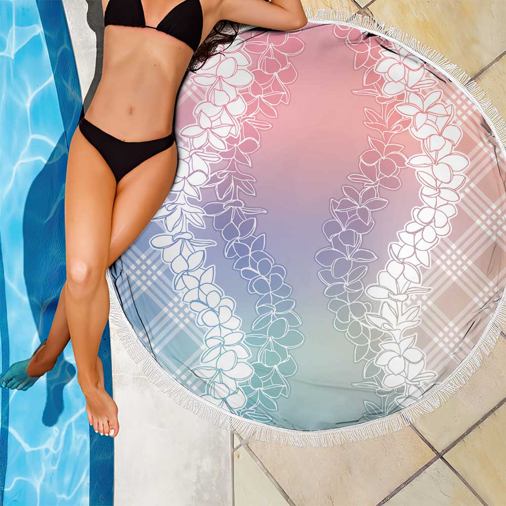 Hawaii Aloha Plumeria Lei Pastel Candy Palaka Beach Blanket - Polynesian Pride
