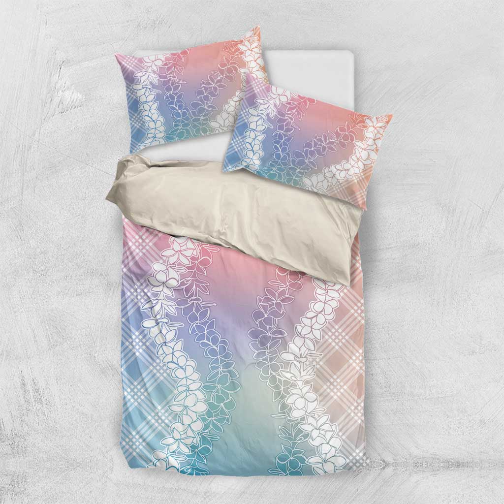 Hawaii Aloha Plumeria Lei Pastel Candy Palaka Bedding Set - Polynesian Pride