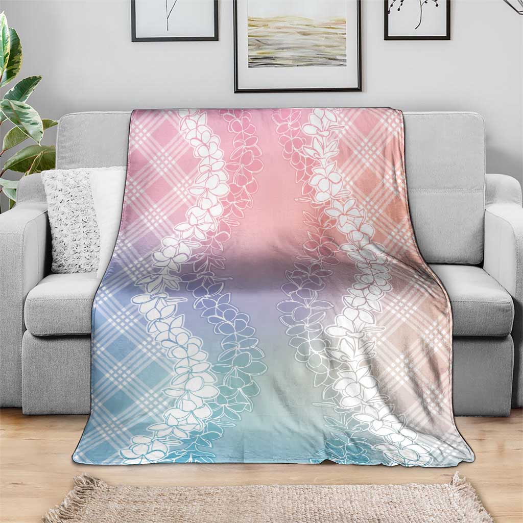 Hawaii Aloha Plumeria Lei Pastel Candy Palaka Blanket - Polynesian Pride