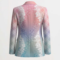 Hawaii Aloha Plumeria Lei Pastel Candy Palaka Blazer - Polynesian Pride