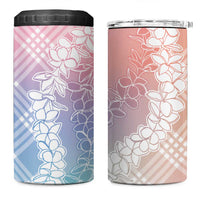 Hawaii Aloha Plumeria Lei Pastel Candy Palaka 4 in 1 Can Cooler Tumbler - Polynesian Pride