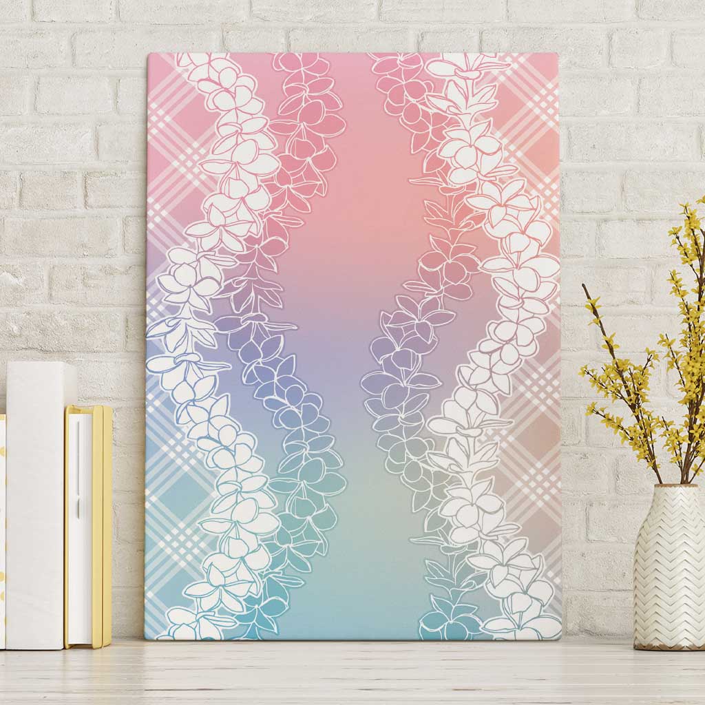 Hawaii Aloha Plumeria Lei Pastel Candy Palaka Canvas Wall Art - Polynesian Pride