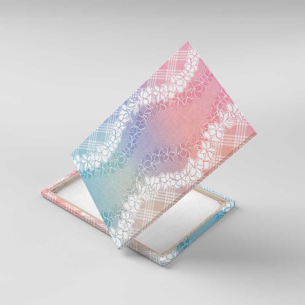 Hawaii Aloha Plumeria Lei Pastel Candy Palaka Canvas Wall Art - Polynesian Pride