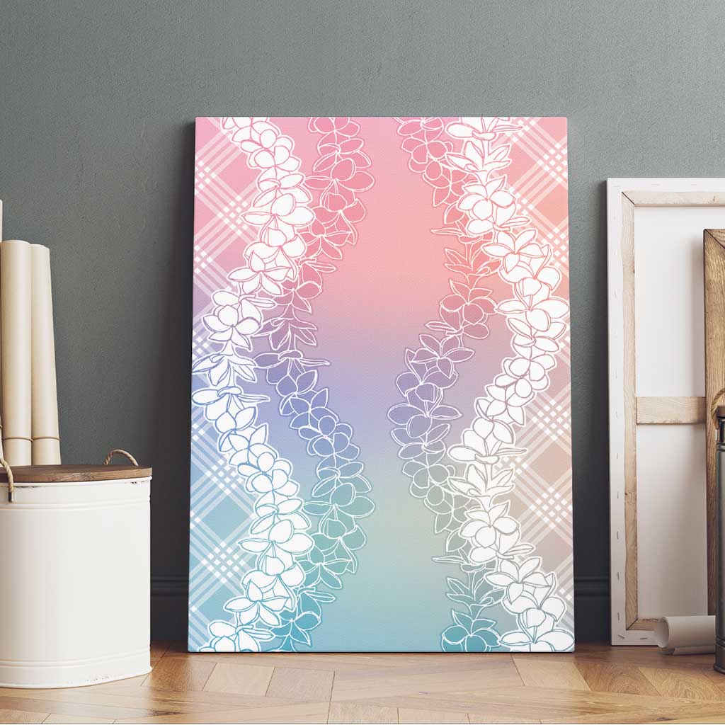 Hawaii Aloha Plumeria Lei Pastel Candy Palaka Canvas Wall Art - Polynesian Pride