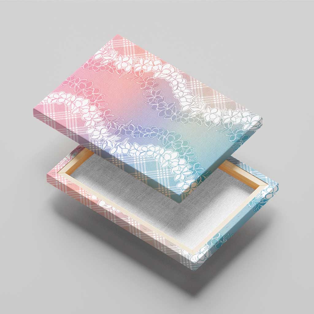 Hawaii Aloha Plumeria Lei Pastel Candy Palaka Canvas Wall Art - Polynesian Pride